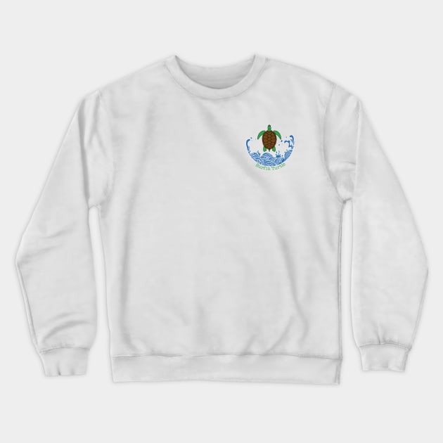 Surfin Turtle Crewneck Sweatshirt by Jesus Rosas